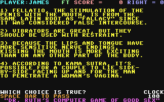 Screenshot for Dr. Ruth's Computer Game of Good Sex