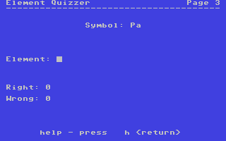Screenshot for Element Quizzer
