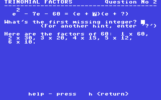 Screenshot for Factor Trinomials III