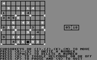 Screenshot for GNU Sudoku 64