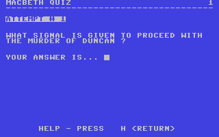 Screenshot for Macbeth Quiz