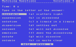 Screenshot for Matching Questions