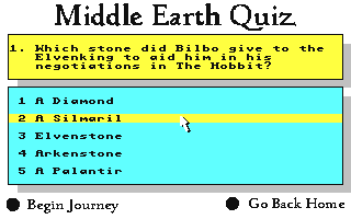 Screenshot for Middle Earth Quiz
