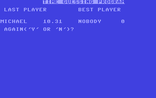 Screenshot for Time Guessing Program