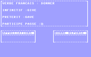 Screenshot for Verbes Irreguliers