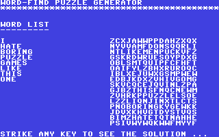 Screenshot for Word-Find Puzzle Generator